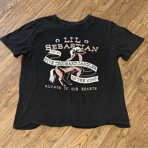 Lil Sebastian You’re Five Thousand Candles In The Wind Short Sleeve Tshirt Black